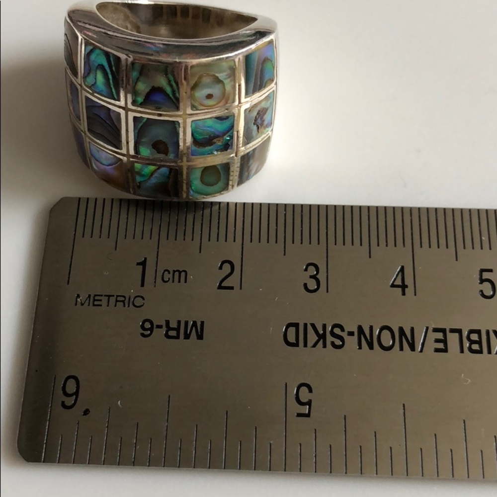 Silver Ring with abalone Inlay - Picture 8 of 8